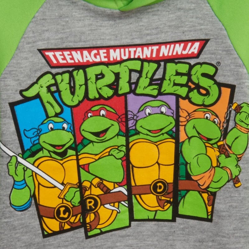 Teenage Mutant Ninja Turtles سلاحف النينجا المراهقون ليوناردو ميشيلانجيلو رافائيل سترة هودي فليس للأطفال الأولاد خضراء 5T - Image 4